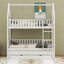 Lit superposé simple au dessus d'un lit simple avec lit gigogne et tiroirs de rangement, lit superposé avec toit Playhouse, cadre de lit de maison en bois