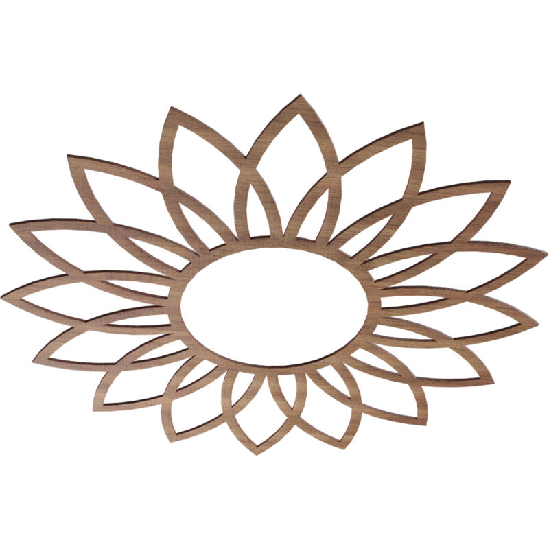 Médaillon de plafond en bois Daisy, H 40 po x l 40 po x P 0,38 po, Noyer