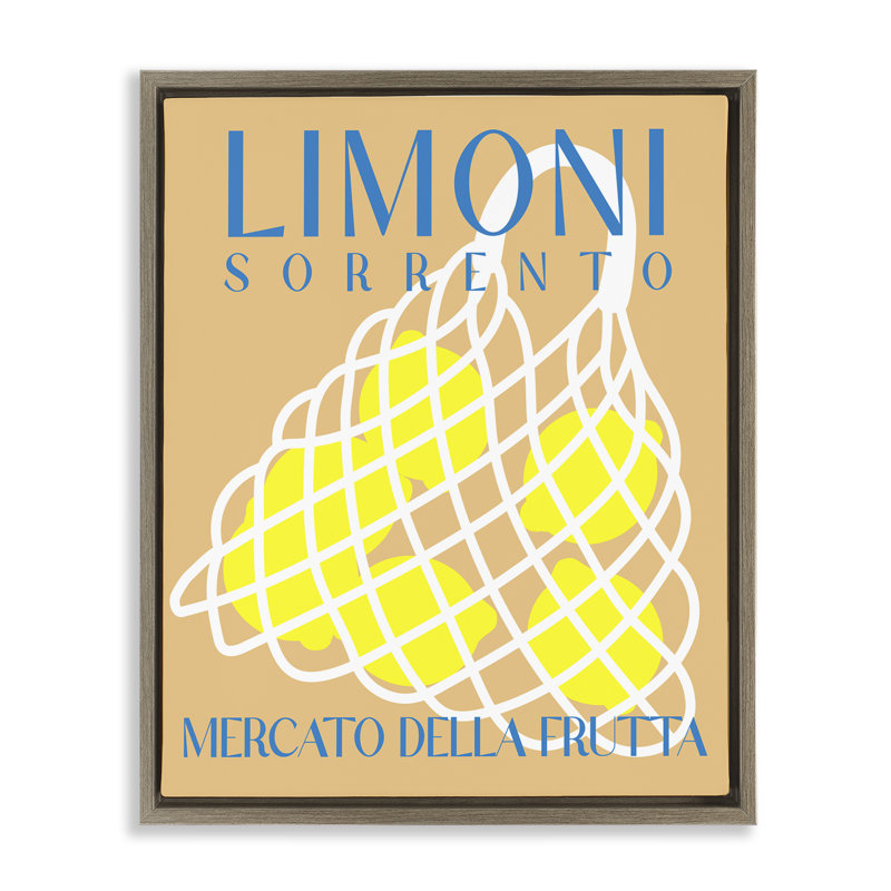  «Modern Lemon Fruit Market» par Daphne Polselli, Cadre flottant orme Montalcino, H 31 po x l 25 po