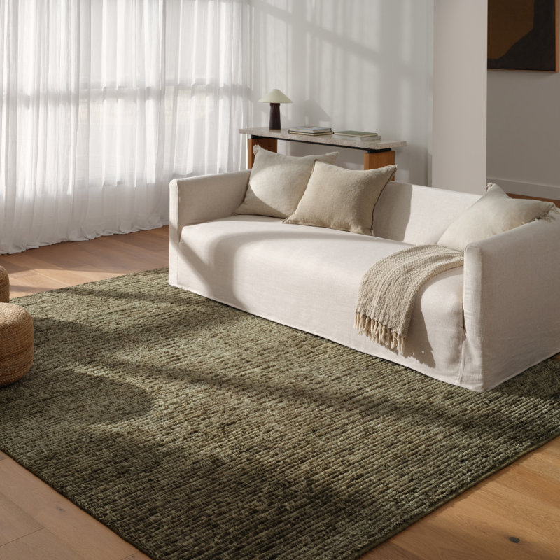 Jaipur Living Alpine ALP07 Handknotted Solid Green Area Rug (9'X12'), Rectangle 12' x 15'