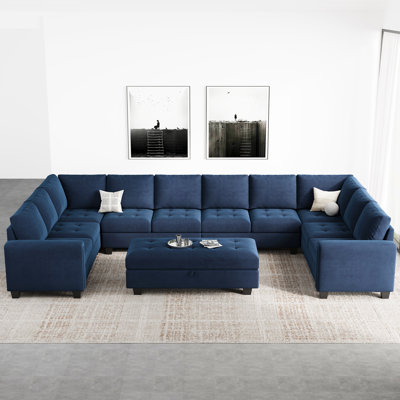 Canapé modulaire rembourré en velours de 8 pièces Shavera