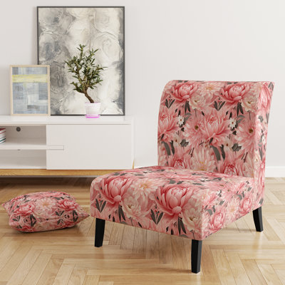Fauteuil de chambre rembourré Pink Floral Peony Delicacy I