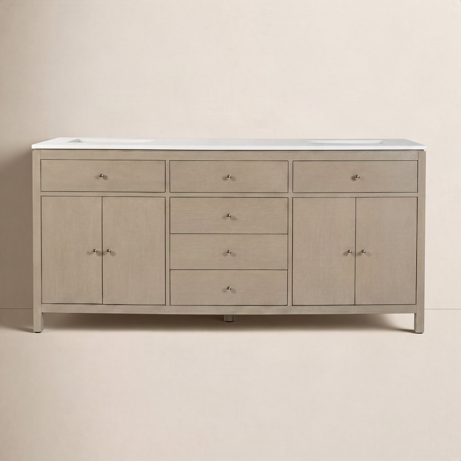 Celine 72" Acacia Double Bathroom Vanity, Antique Taupe
