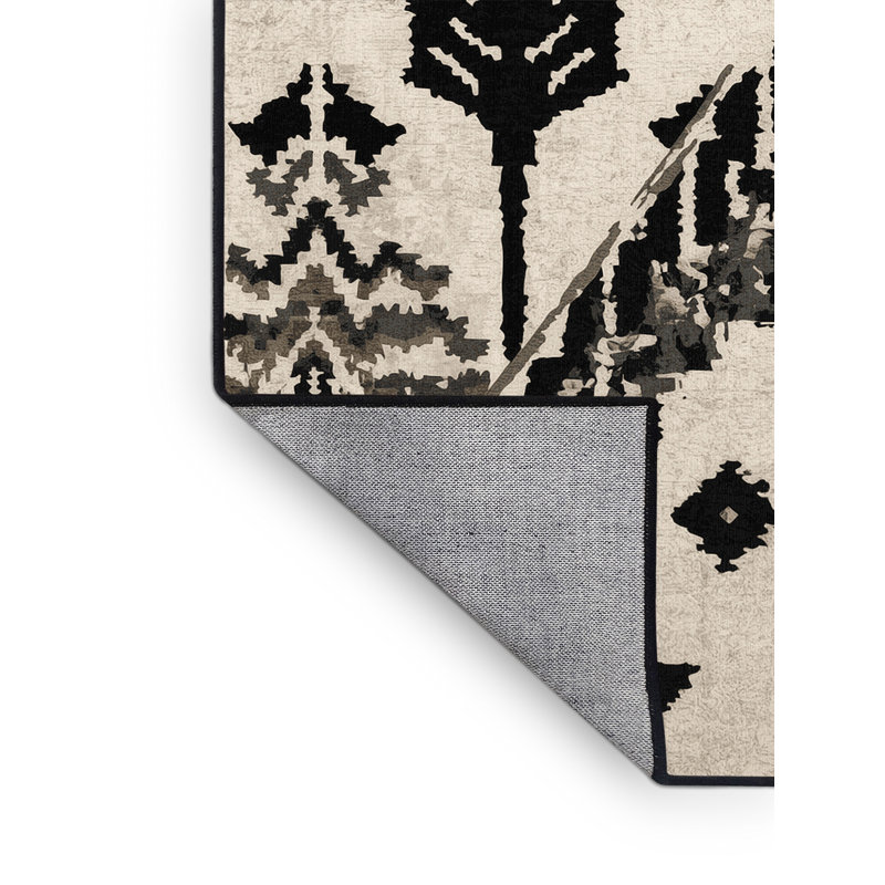 Tapis beige lavable à la machine Osiyo, 8 x 12
