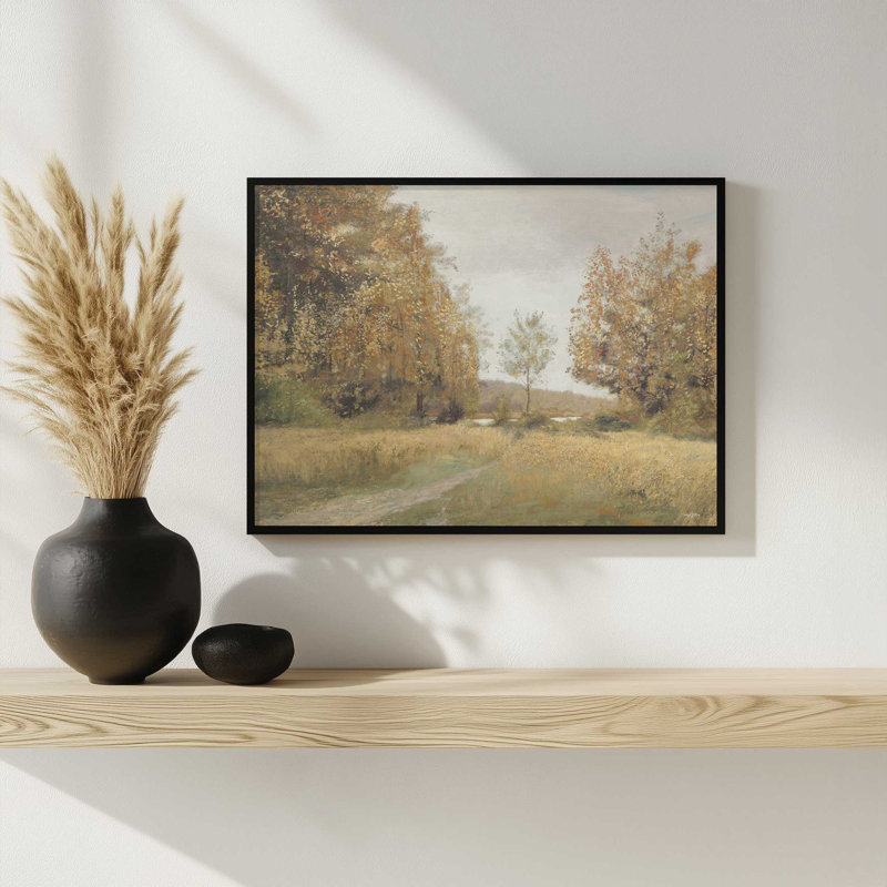 «Fall by the Lake» par Amber Sterling, reproduction d'art, L 16 po x H 12 po, Noir, Impression encadrée