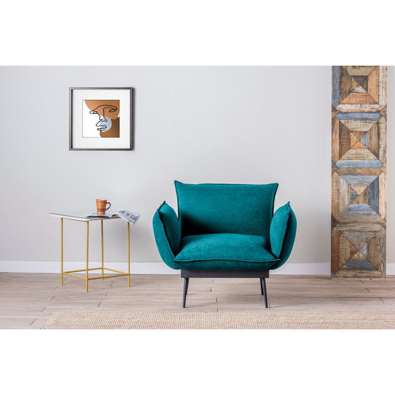 Fauteuil en polyester l 37,4 po Allessio, Vert pétrole
