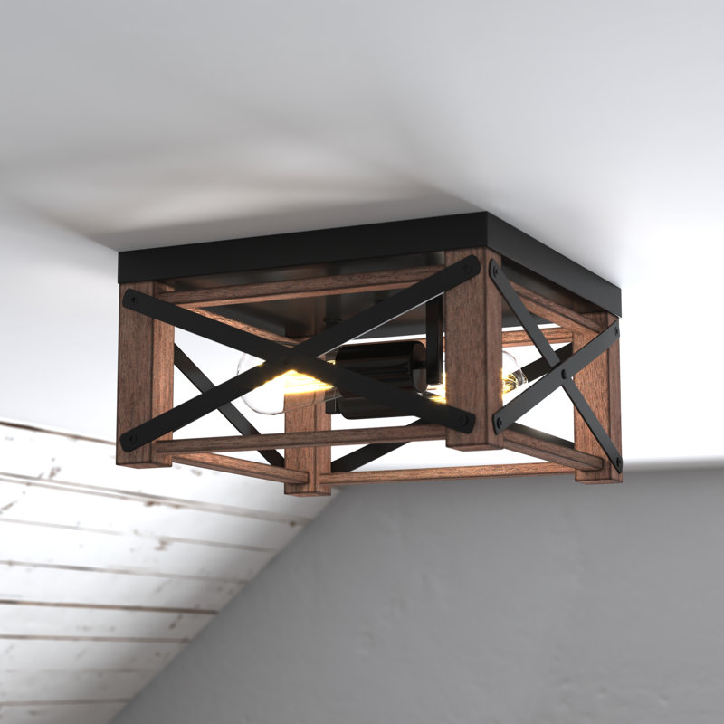Plafonnier encastré carré 2 lumières lanterne 12 po