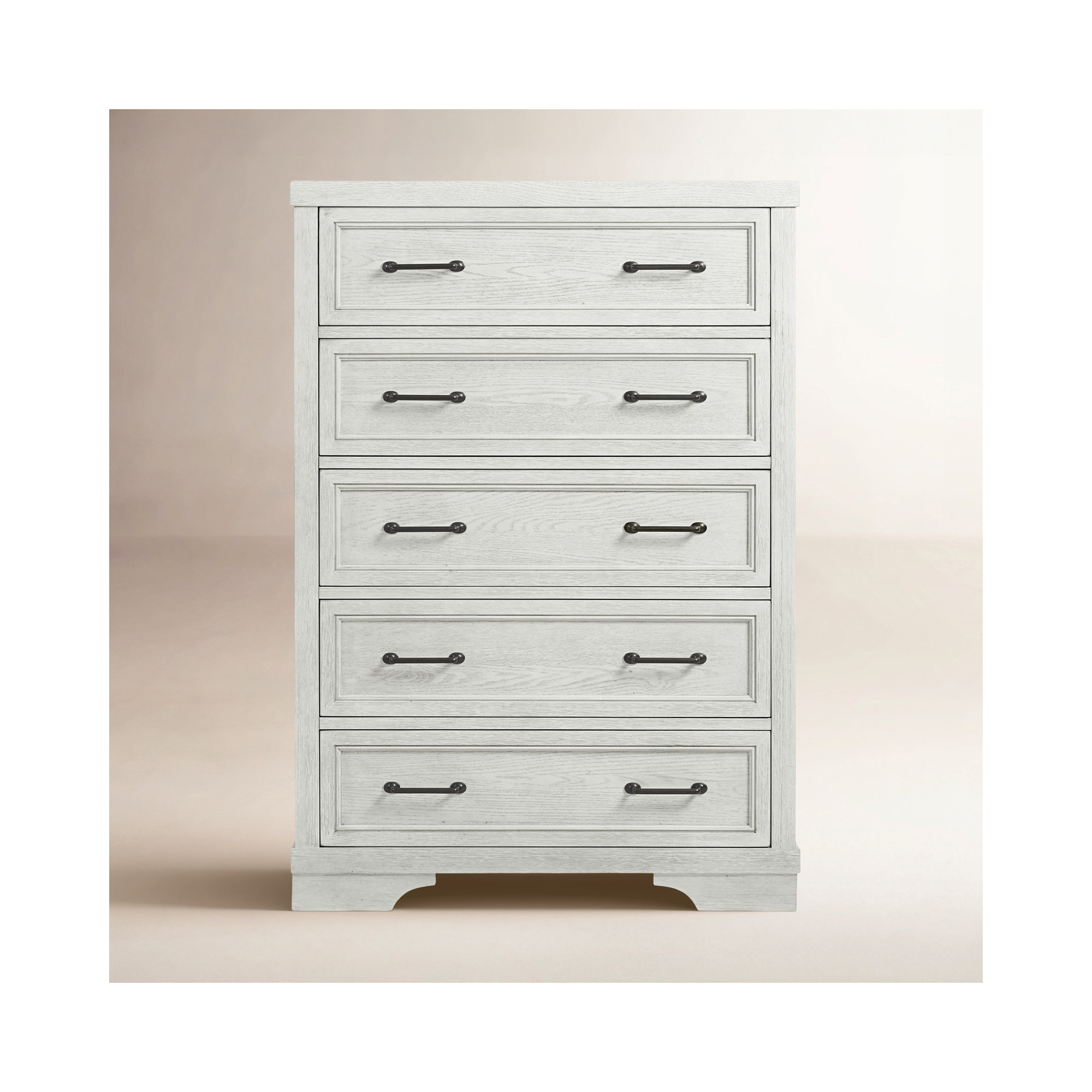 Danbury 5-Drawer Traditional Wood Chest, White Dove