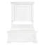 Cadre de lit simple blanc avec tête de lit et détails de panneau, rails inclus, convient à la chambre à coucher, sommier à ressorts requis, tête de lit à rails esthétiques traditionnels, matériau en bois massif, design classique idéal-129990105