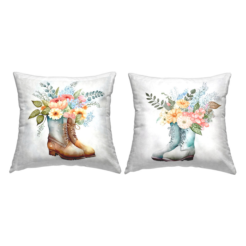 18" x 18" Multicolor Cotton Decorative Pillow Set
