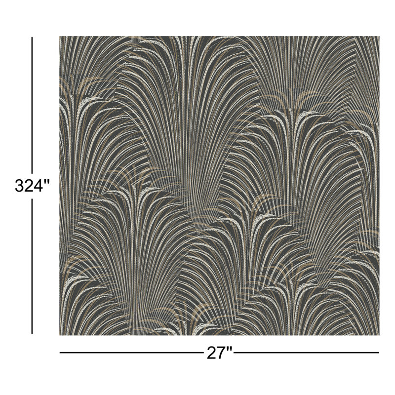 Candice Olson 27' L x 27" W Wallpaper Roll, Black