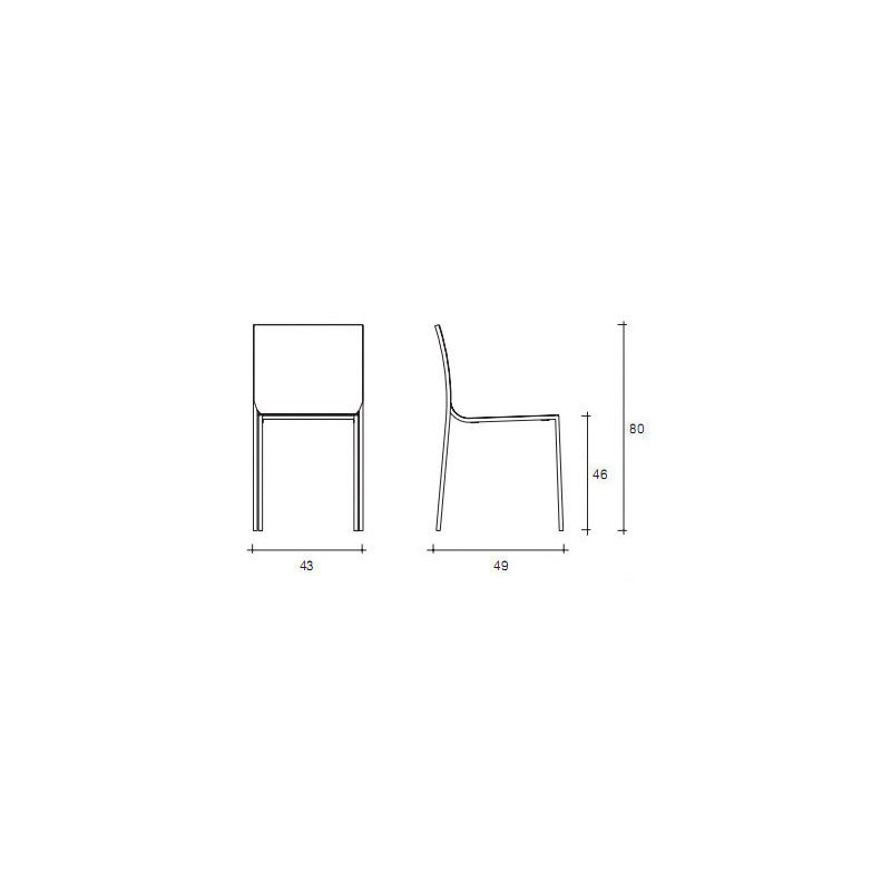 Nigel Armless Stacking Chair, Black Stained