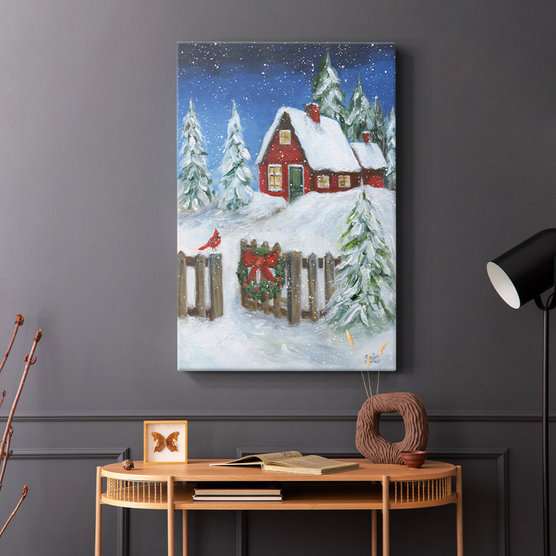 Cozy Christmas - Cavas enveloppés dans une galerie, H 18 po x l 12 po