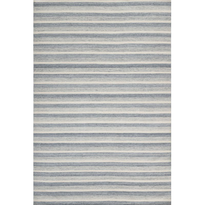 Textures Wool Striped Area Rug in Gray