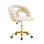 Fauteuil de bureau en velours pivotant avec dossier à bulles, fauteuil de coiffeuse mignon à hauteur réglable avec base dorée et roulettes pour la chambre à coucher et la salle de maquillage