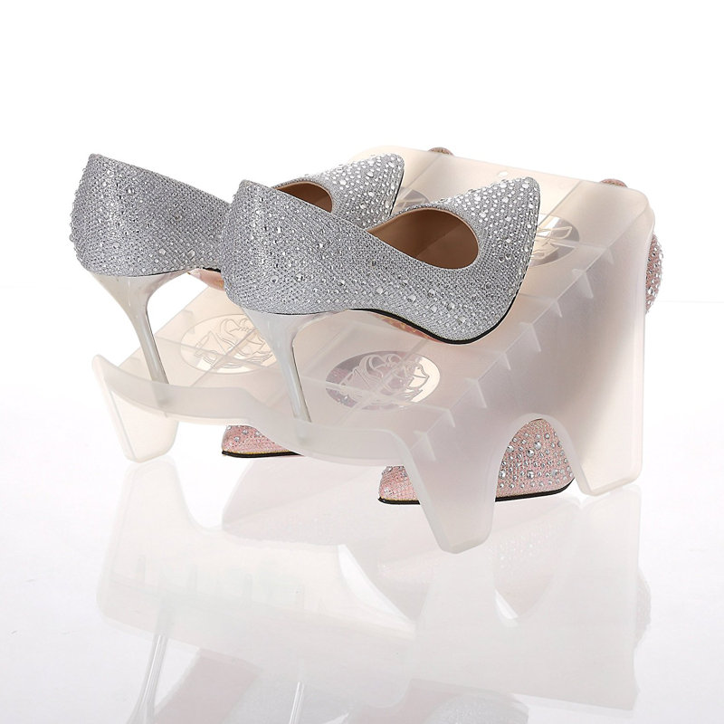 2 Pair Shoe Rack, Frosty White