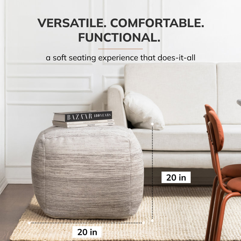 Repose-pieds Teagan, Mélange de polyester gris