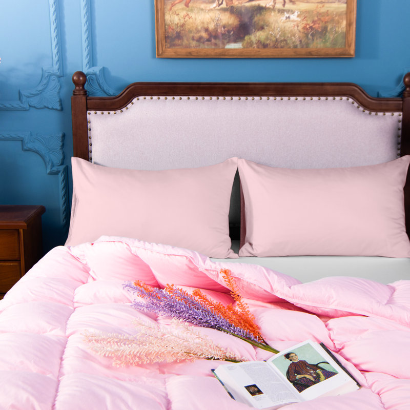 Egyptian-Quality Cotton Bed Pillowcases, 500 Thread Count Cotton Sateen Pillowcases with Envelope Closure - NTBAY, Pink