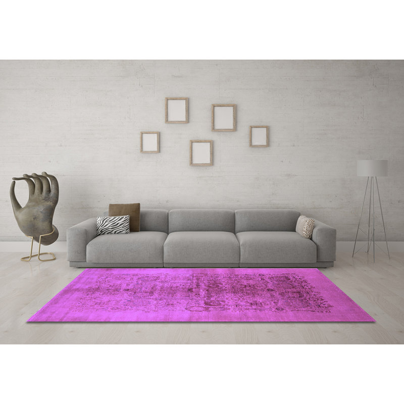 Washable Abstract Indoor Rug, Square 7'