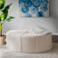 Pouf de 122 cm (48 po), grand pouf cocktail en tissu polyester, style moderne pour salon, couleur crème-591209789