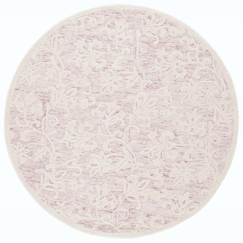 Msr Metro Martha Stewart Hand Tufted Wool Pile Floral Rug, Round 6"