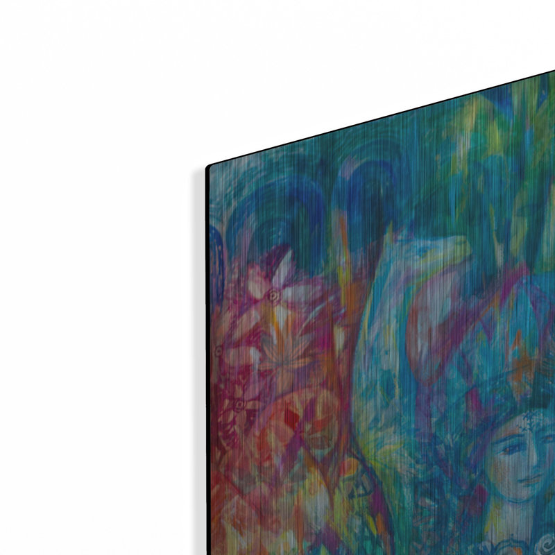 Art mural en métal Lark Manor ™ «Damask Rose» par Oxana Zaika, H 24 po x l 36 po