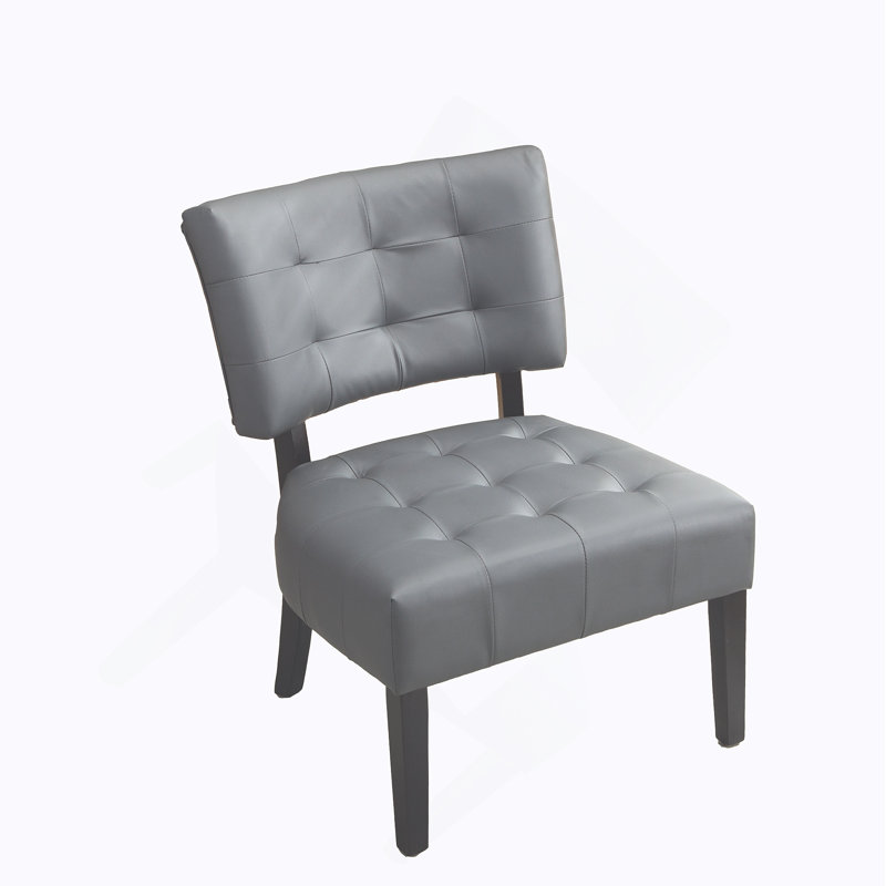 Fauteuil d'appoint capitonné en cuir mélangé avec sièges surdimensionnés pour une détente confortable et une décoration intérieure élégante
