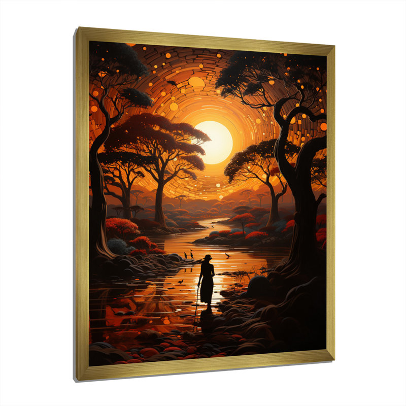 Marineth Savannah Serenade III de Marineth, H 32 po x l 24 po x P 1 po, Encadrement doré