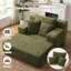 Fauteuil à billes surdimensionné, méridienne convertible avec housse en velours côtelé moelleux, canapé en mousse à haute densité, fauteuil à billes avec 3 coussins et pochette de rangement pour le salon, la chambre à coucher et les petits espaces-2076449091