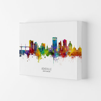 Asheville North Carolina Skyline by Michael Tompsett - 1 Piece Wall Art