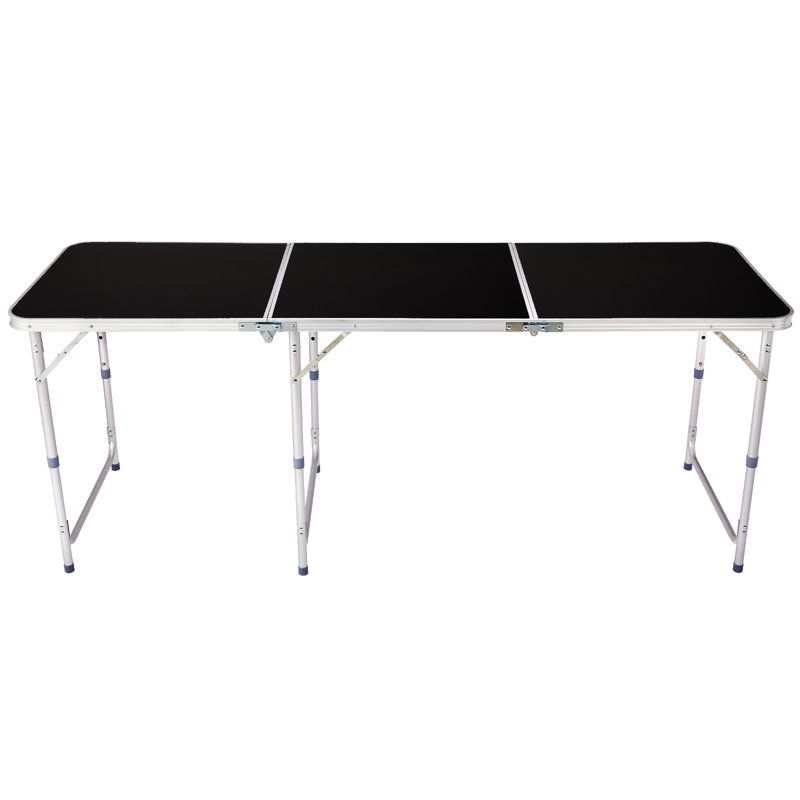 6Ft Aluminum Alloy Folding Table Black