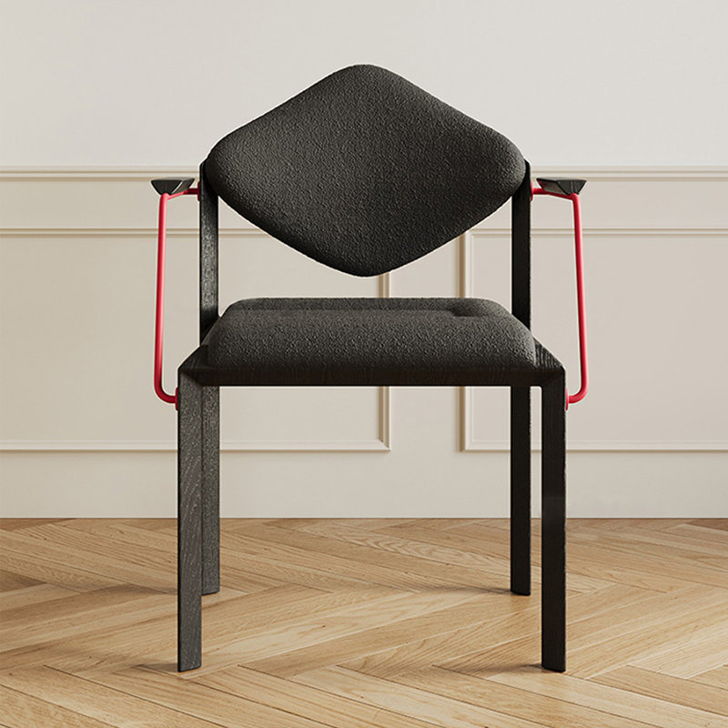 Black Solid back side Chair(Set of 2)