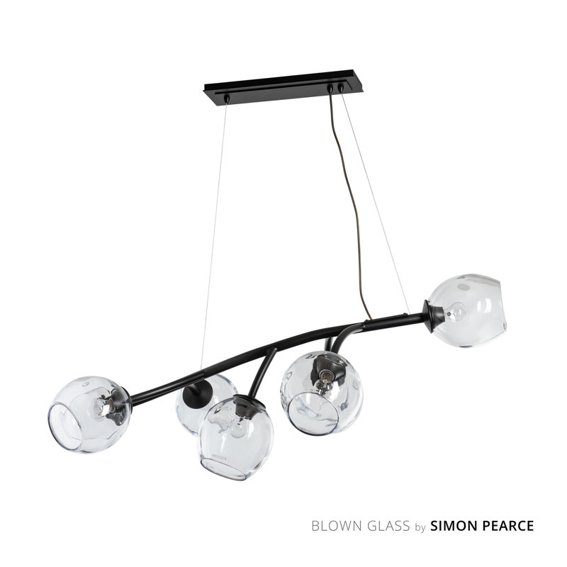 Vine 7 - Light Unique/Statement Linear Pendant, Black