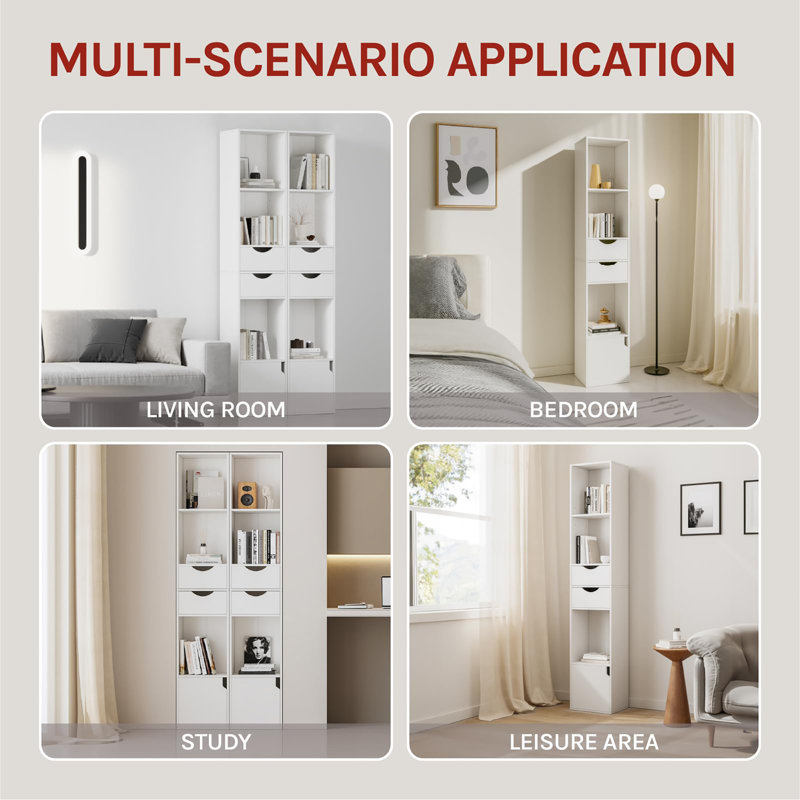 157.5cm H x 30cm W Bookcase, White