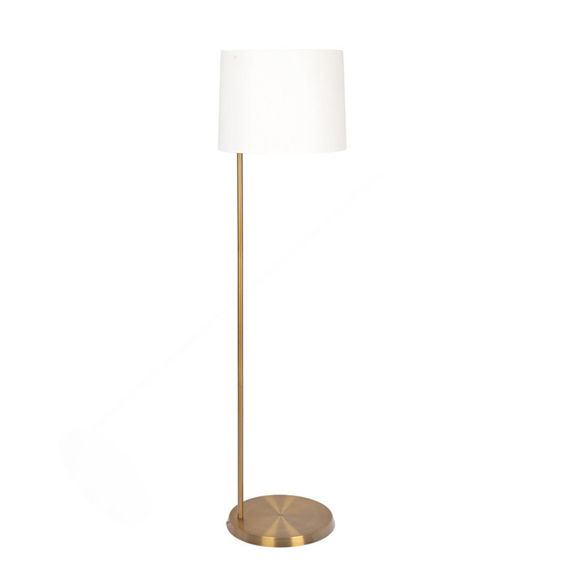 Lampe sur pied en laiton avec abat-jour cylindrique Zenith