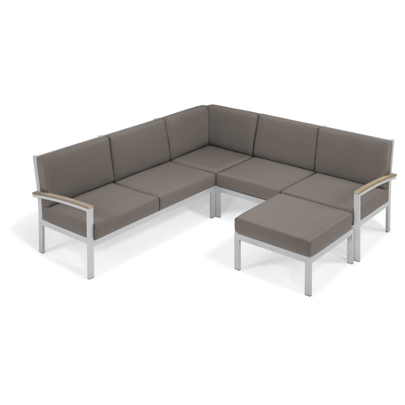 Travira Modular Side Chair with Cushions, Stone
