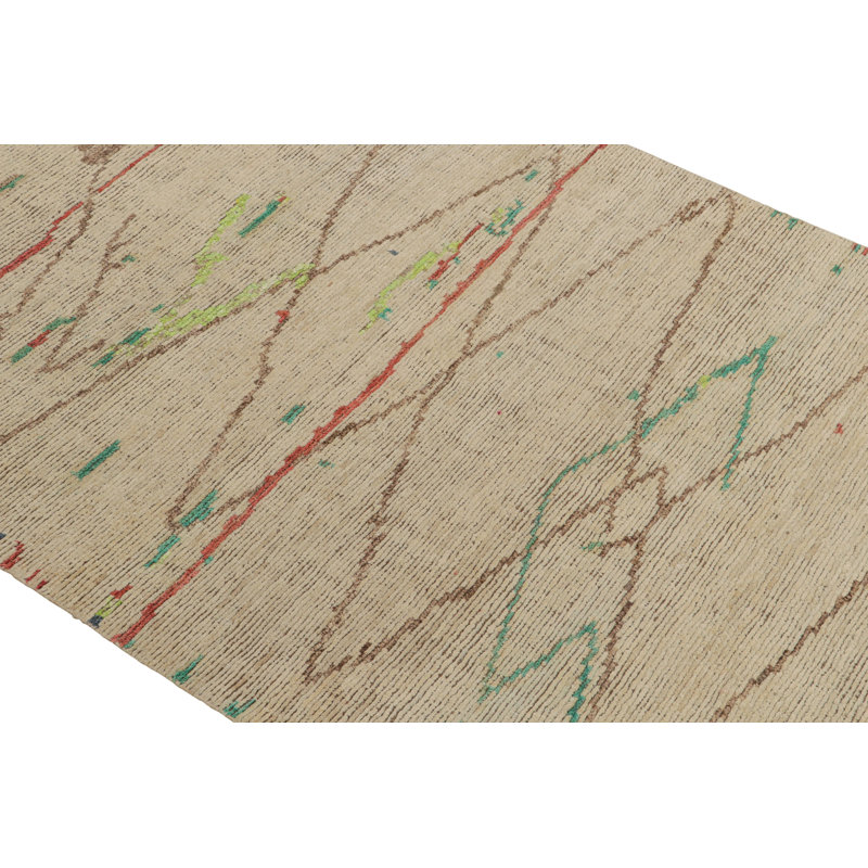 Moroccan Hand Knotted Area Rug, Rectangle 8' x 10'