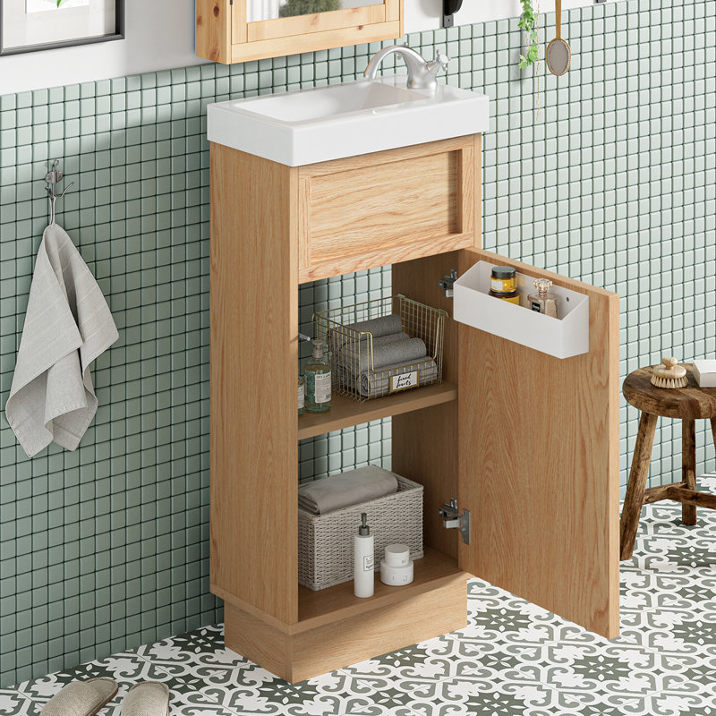 Meuble-lavabo 15,75 po avec lavabo réversible en résine
