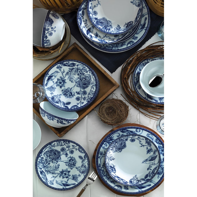 Trappe Porcelain China Dinnerware Set 24 Piece - Service for 6