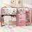 Bed with Built-in Desk,Storage Cabinets and Open Bookcase-994948622