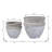 Set of 2 Rustic Terracotta Planters with Distressed Silver Finish and Beaded Details, Decorative Plant Pots for Indoor and Outdoor Spaces, 7.5” and 5.5” Tall