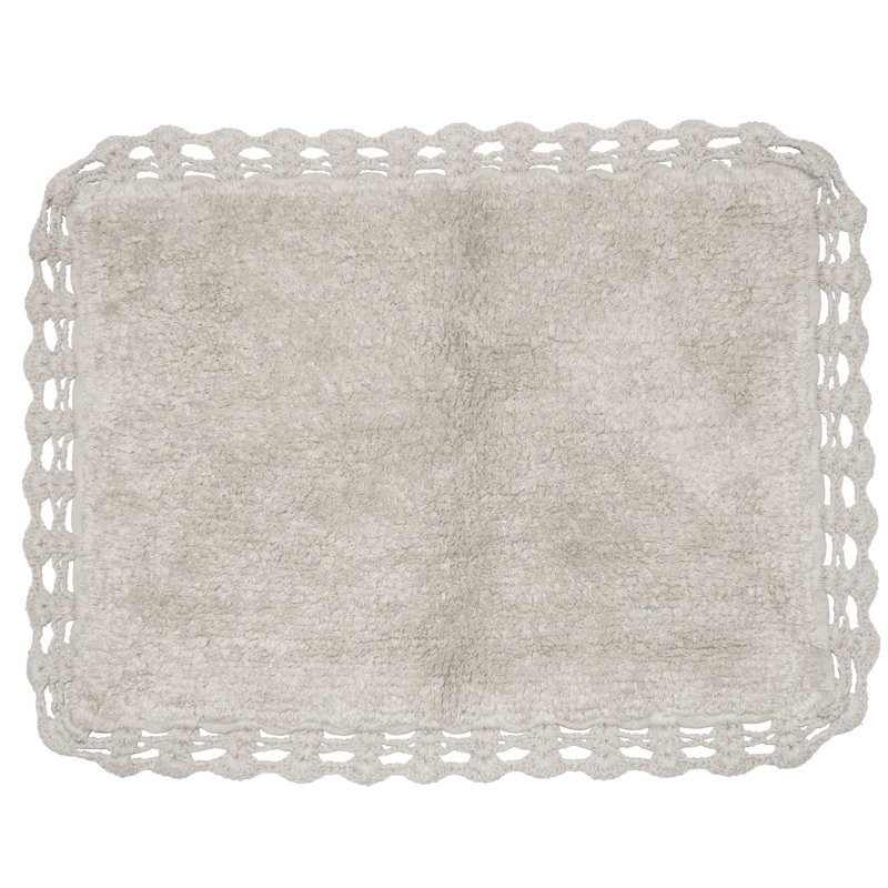 Tapis pour salle de bain Georgine, Ivoire, l 17 po x L 24 po