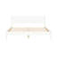Lit plateforme très grand Mid-Century blanc, avec pieds fuselés ronds, sans sommier tapissier, base à lattes pour la chambre à coucher et fonction pratique