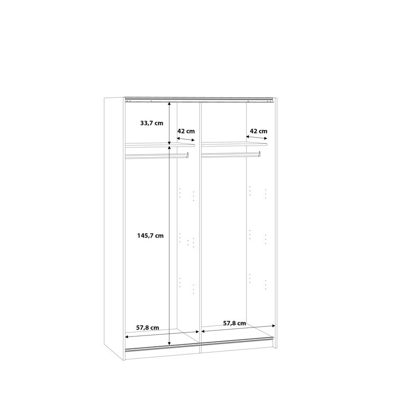 Armoire Bearman, Beige / Blanc
