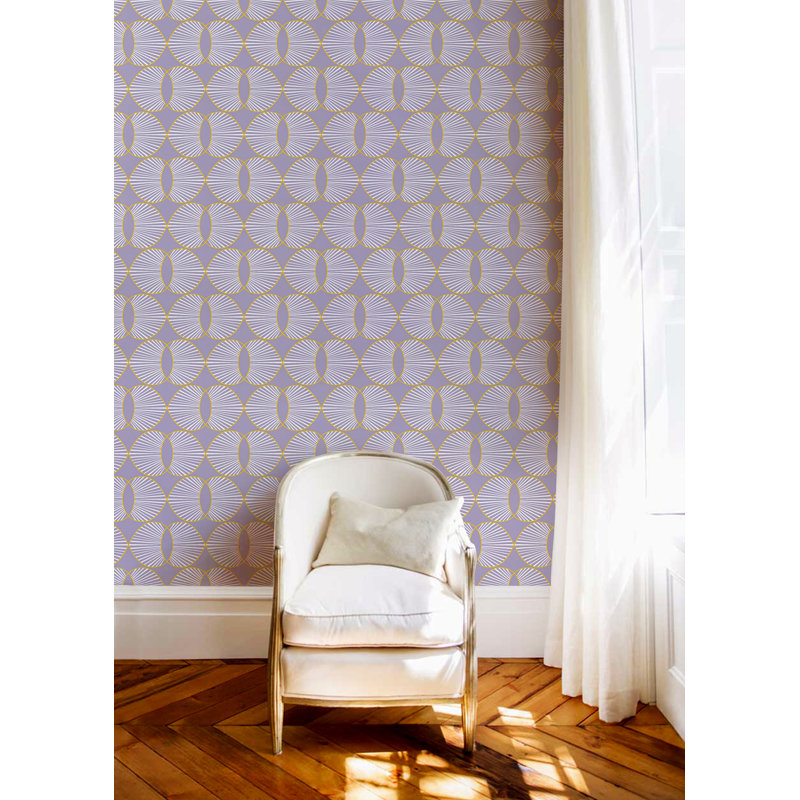 Lomé Paume 10' L x 24" W Wallpaper Roll, Lilac