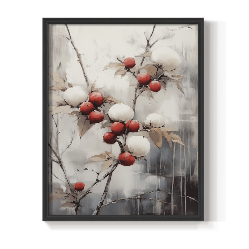 Christmas Holiday Art -Series 2-CCCLIV Framed Print - Solid Wood, 30" H x 24" W, Noir, noir, noir, noir