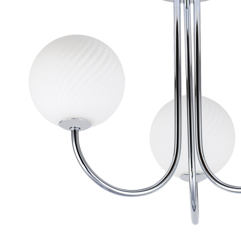 Glass Semi Flush Mount, Chrome