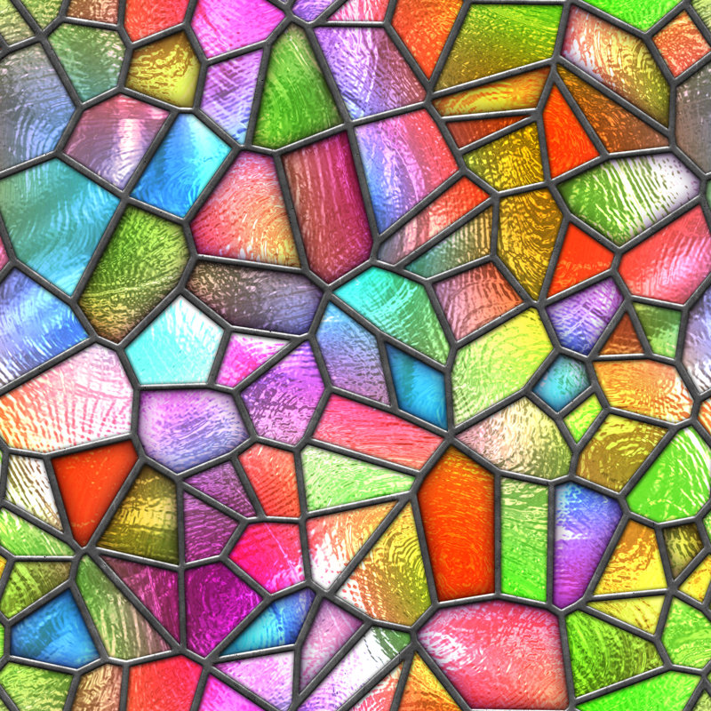 Arella Stained Glass Seamless Texture by Jojotextures - Wrapped Canvas Print, 30cm H x 46cm W x 3.8cm D