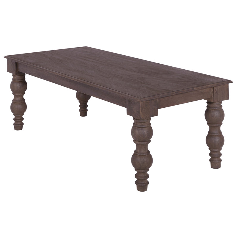 Braydan Solid Wood Coffee Table with Hand-Turned Legs – Coffee Brown, Coffee Brown