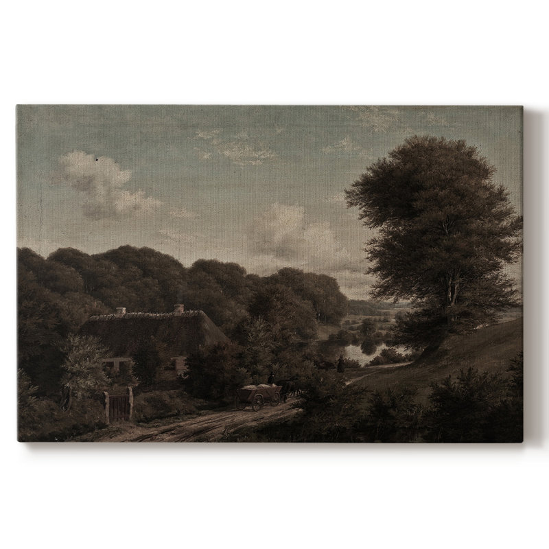 Paysage rétro - CD XXXVII, Toile tendue, H 13 po x l 19 po x P 1,5 po